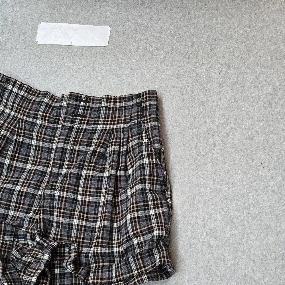 American Eagle Outfitters Women Shorts 10 Black Sleepwear Plaid Pajama Shorts